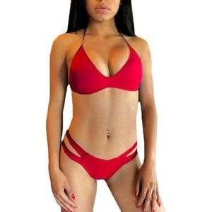 Red Three-point Two-piece Swimsuit (Medium) New